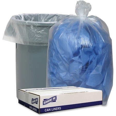 Genuine Joe Genuine Joe Can Liner, Low-Density, 1.4 mil, 31-33 Gal, 33inx39in, Clear, 100PK GJO29129